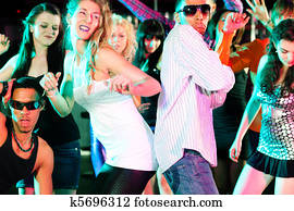 Group of friends in nightclub