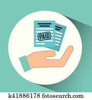 hand concept save money paid