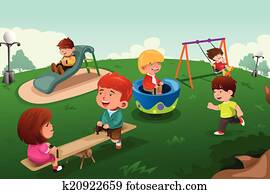 Kids playing in the park Kids playing in the park
