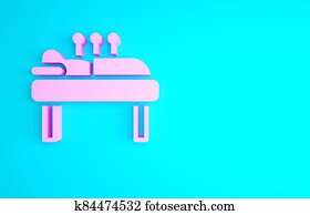 Pink Acupuncture therapy icon isolated on blue background. Chinese medicine. Holistic pain management treatments. Minimalism concept. 3d illustration 3D render Pink Acupuncture therapy icon isolated on blue background. Chinese medicine. Holistic pain management treatments. Minimalism concept. 3d illustration 3D render