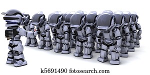 Robot shutting down army of robots Robot shutting down army of robots