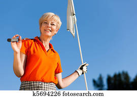 Senior female Golf player Senior female Golf player