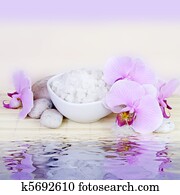 Spa Still Life with Water Reflection