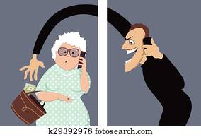teléfono, scam, blancos, seniors