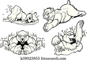 Bear Mascots Swimming and Diving Bear Mascots Swimming and Diving