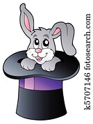 Cute bunny in wizard hat Cute bunny in wizard hat