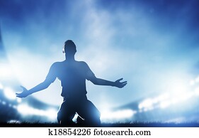 football,, fussball, match., a, spieler, feiern, goal,, sieg football,, fussball, match., a, spieler, feiern, goal,, sieg