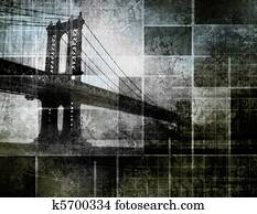 Modern Art Inspired New York City Bridge Modern Art Inspired New York City Bridge