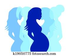 Pregnant woman silhouettes Pregnant woman silhouettes