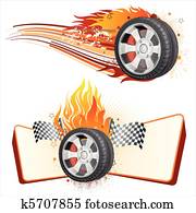 wheel and flame wheel and flame
