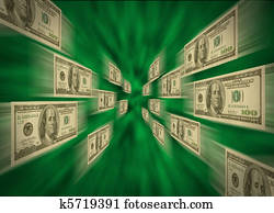 $100 bills flying through a green vortex $100 bills flying through a green vortex