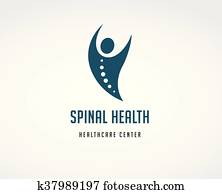 Chiropractic, massage, back pain and osteopathy icon Chiropractic, massage, back pain and osteopathy icon