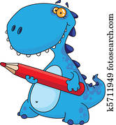 dinosaur with a pencil dinosaur with a pencil