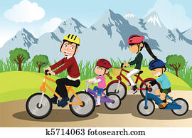 Family biking