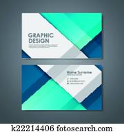 kreativ, geschäftskarte, schablone, in, blau