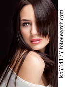 One beautiful woman with sensual hairstyle