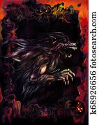 אדם זאב, תקוף, פוסטר, או, כסה