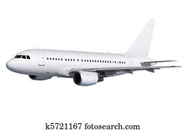 airplane on white with path airplane on white with path