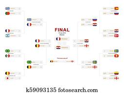 Round of 16 tournament bracket template for infographics ...