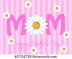 feliz, día madres, con, margarita, flores