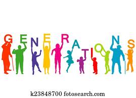 Generations concept with people from different ages