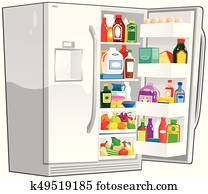 Open double width fridge Open double width fridge