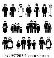 People wearing surgical mask to protect from virus, influenza, flu and novel coronavirus. People wearing surgical mask to protect from virus, influenza, flu and novel coronavirus.