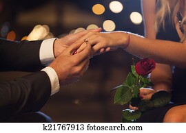 romántico, propuesta, en la ciudad