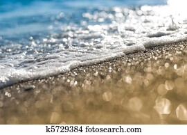 Sand beach and sea foam macro with narrow focus background Sand beach and sea foam macro with narrow focus background