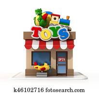 Toy shop mini store 3d rendering Toy shop mini store 3d rendering