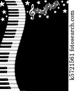 מתולתל, מקלדת של פסנתר, לבן שחור, רקע