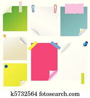 note, papier, sticker, postit set