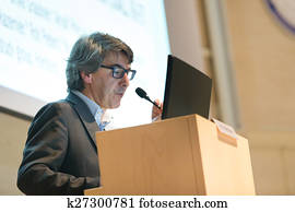 sprecher, geben, talk, an, geschaefts, conference.