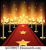 tapete vermelho, com, estrelas