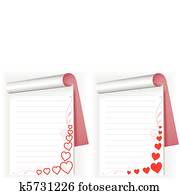 two notebook with hearts two notebook with hearts