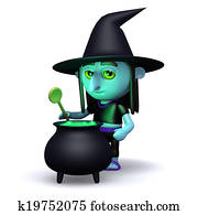 3d Witch cooks a spell 3d Witch cooks a spell