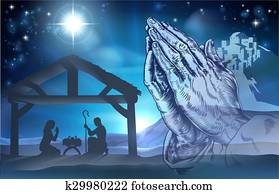 betende hände, krippenspiel