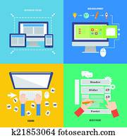 Element of web development concept icon in flat design Element of web development concept icon in flat design