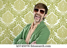 geek retro salesperson man funny mustache