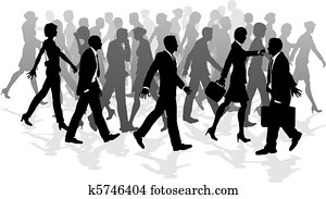 geschaefts, gehende, crowd, hetzen, leute