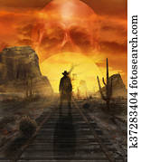 Ghost cowboy illustration. Ghost cowboy illustration.