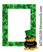 St Patricks Day Leprechaun Hat Pot of Gold Frame St Patricks Day Leprechaun Hat Pot of Gold Frame