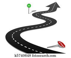 Success highway curve stop go sign progress Success highway curve stop go sign progress