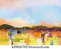 Abstract colorful oil painting landscape Abstract colorful oil painting landscape