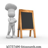 Chef and menu board Chef and menu board