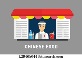 Chinese fast food objects objects set. Meat product, man, noodles, water, china, noodlies, mobile restaurant, fast food, lunch time. Design elements. Chinese fast food objects objects set. Meat product, man, noodles, water, china, noodlies, mobile restaurant, fast food, lunch time. Design elements.