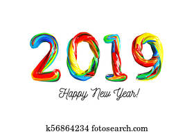Colorful 3d text 2019. Congratulations on the new year 2019 Colorful 3d text 2019. Congratulations on the new year 2019