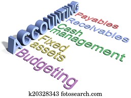 empresa / negocio, corporativo, departmento de contabilidad, palabras