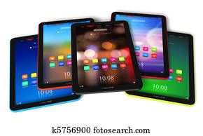 jogo, de, cor, tabuleta, computadores