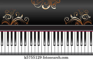 klavier, mit, wirbelt klavier, mit, wirbelt